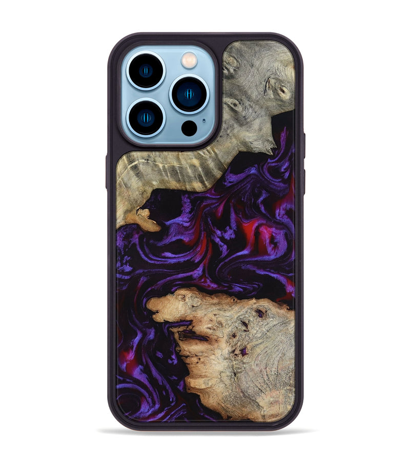 iPhone 14 Pro Max Wood Phone Case - Amelie (Purple, 817652)