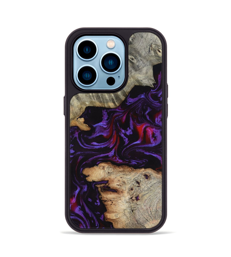 iPhone 14 Pro Wood Phone Case - Amelie (Purple, 817652)
