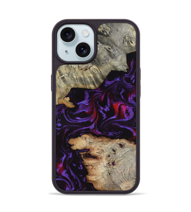 iPhone 15 Wood Phone Case - Amelie (Purple, 817652)