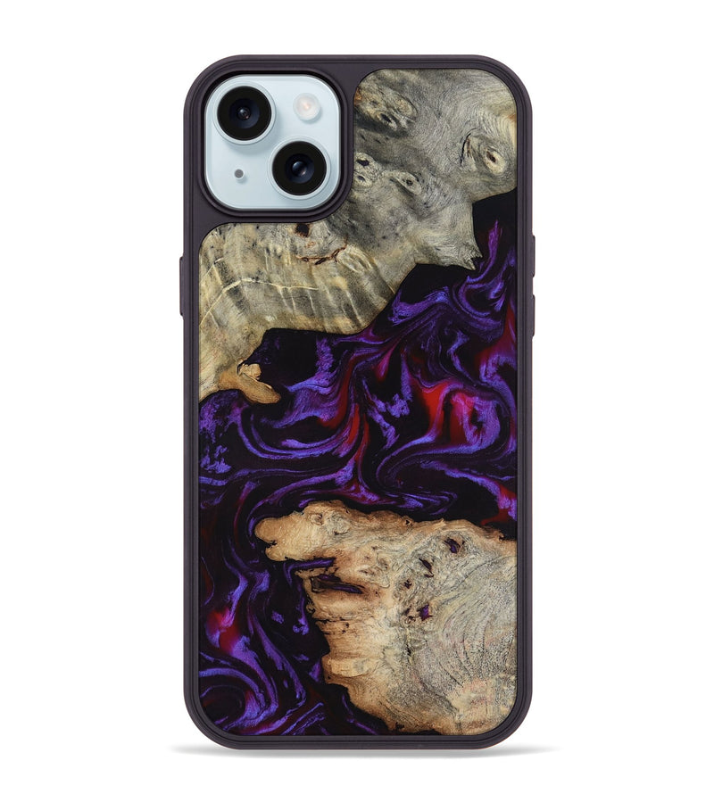 iPhone 15 Plus Wood Phone Case - Amelie (Purple, 817652)