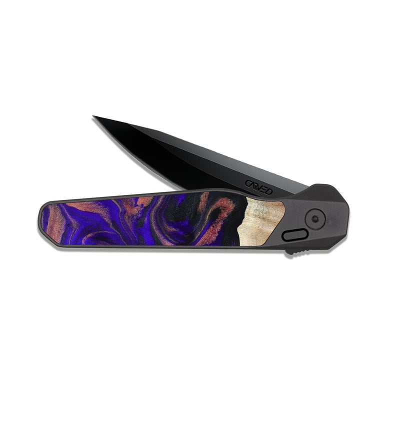 EDC Dark Slate Wood Pocket Knife - Marques (Purple, 817655)