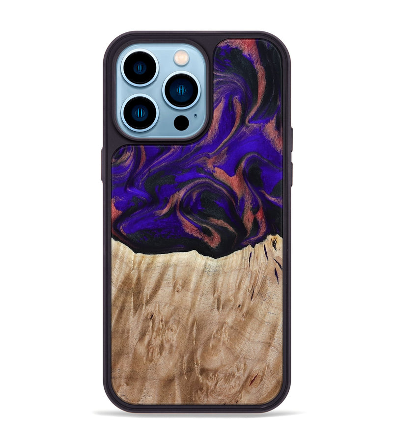 iPhone 14 Pro Max Wood Phone Case - Marques (Purple, 817655)