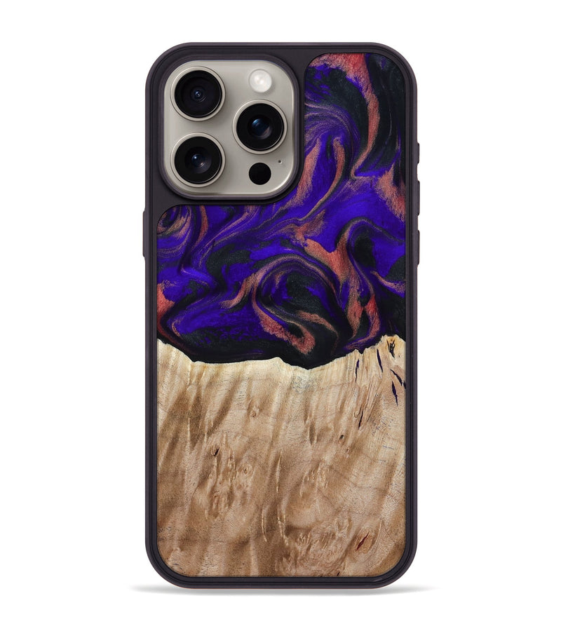 iPhone 15 Pro Max Wood Phone Case - Marques (Purple, 817655)