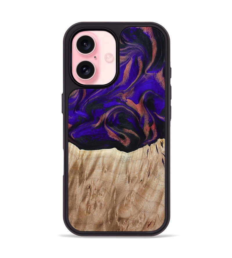 iPhone 16 Wood Phone Case - Marques (Purple, 817655)