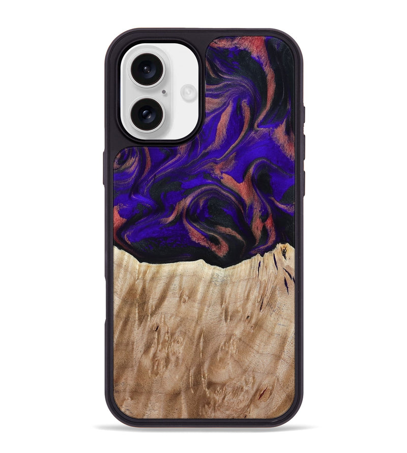 iPhone 16 Plus Wood Phone Case - Marques (Purple, 817655)