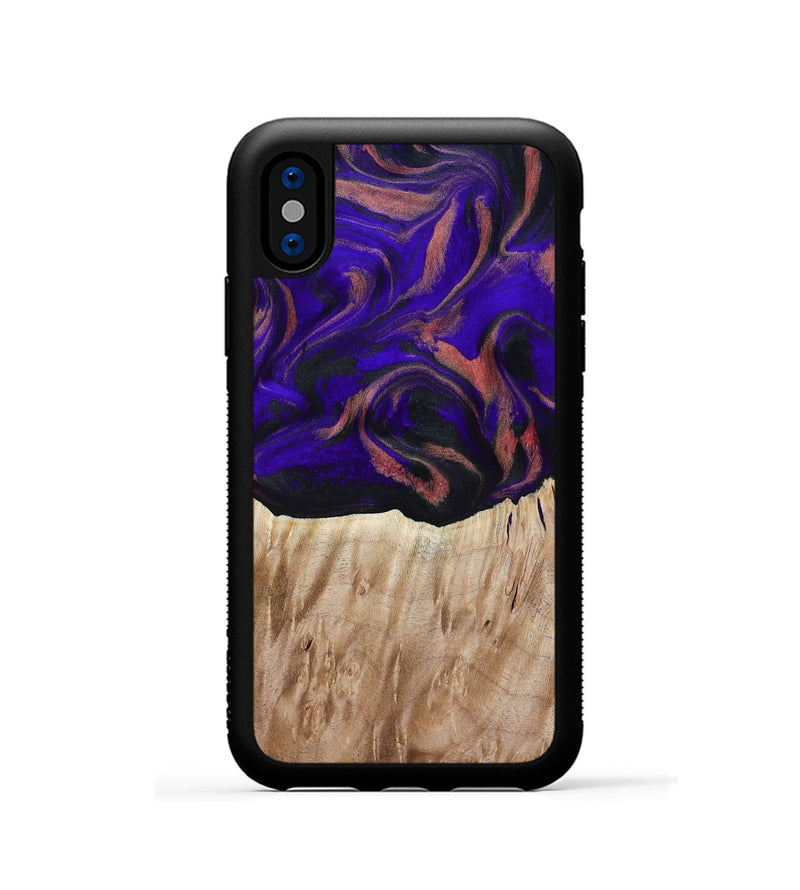 iPhone Xs Wood Phone Case - Marques (Purple, 817655)