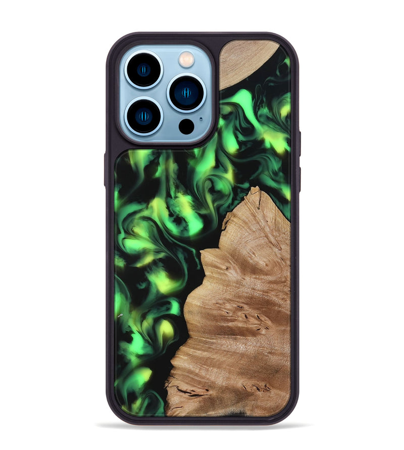 iPhone 14 Pro Max Wood Phone Case - Sherry (Neon, 817657)