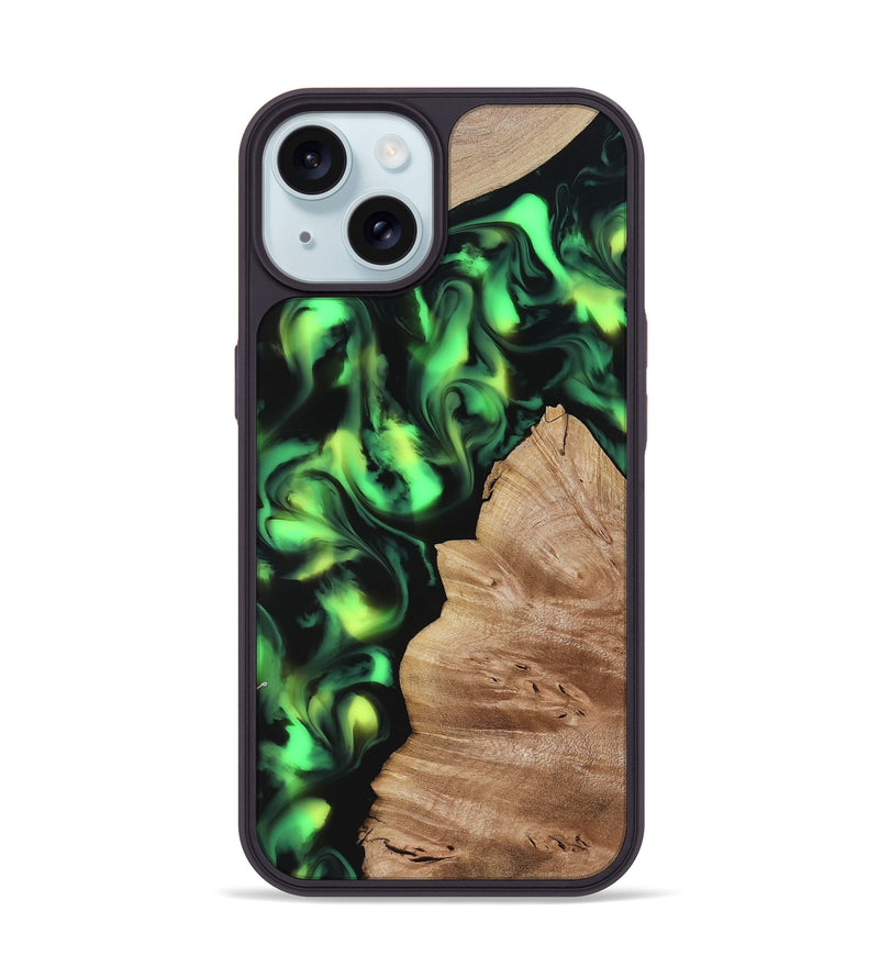 iPhone 15 Wood Phone Case - Sherry (Neon, 817657)