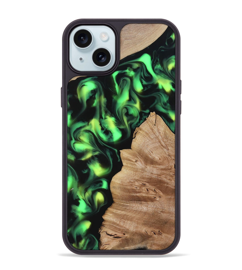 iPhone 15 Plus Wood Phone Case - Sherry (Neon, 817657)