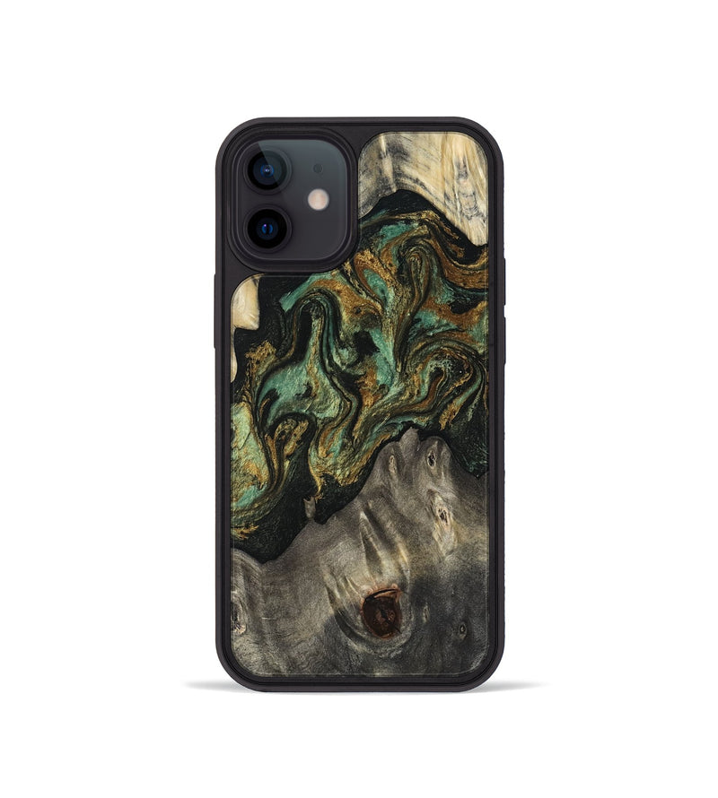 iPhone 12 mini Wood Phone Case - Rowen (Green, 817658)