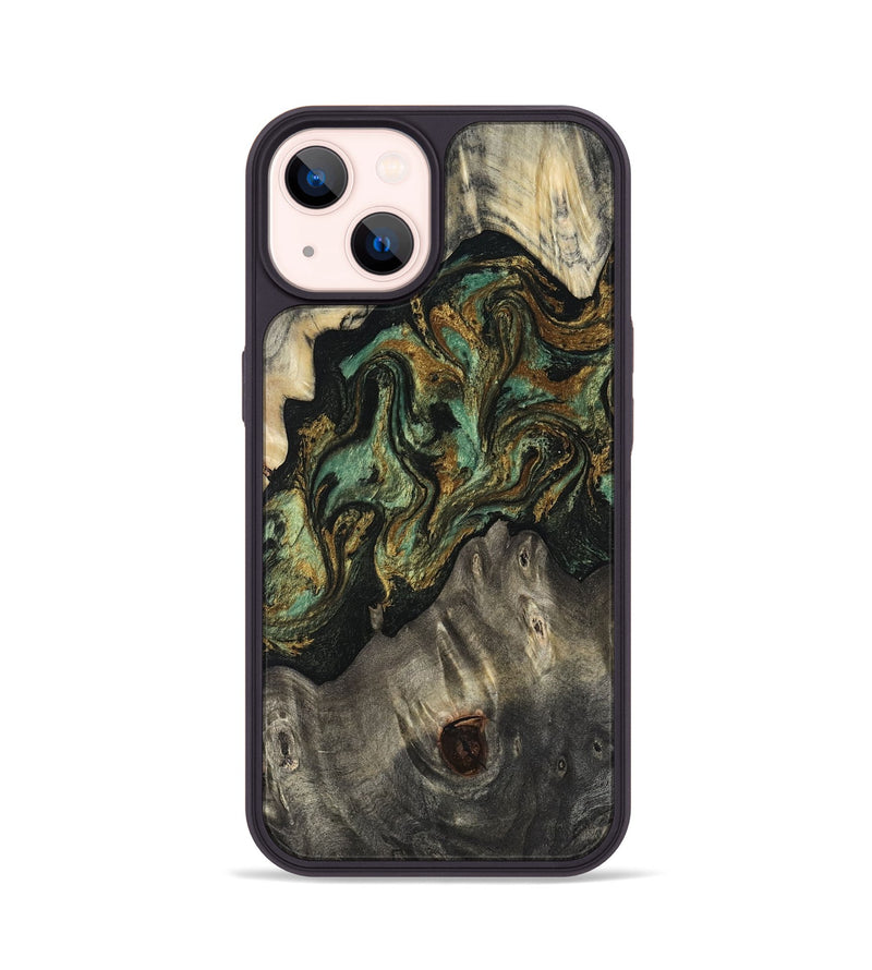 iPhone 14 Wood Phone Case - Rowen (Green, 817658)