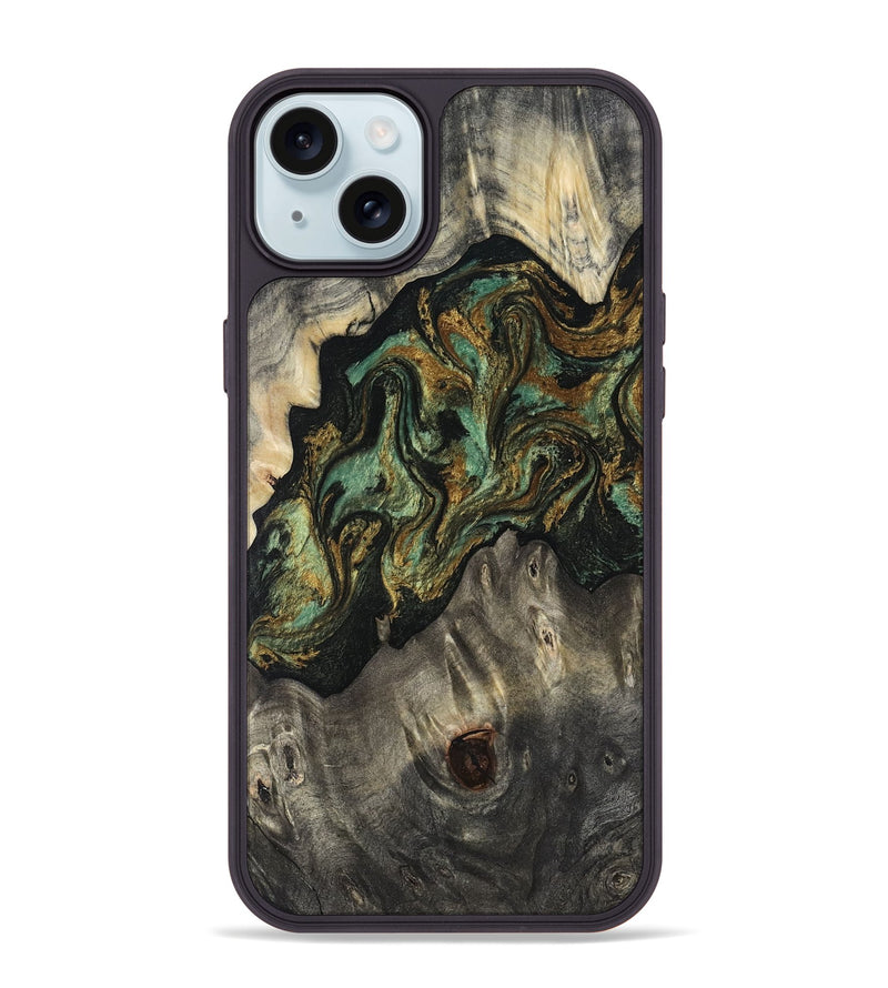 iPhone 15 Plus Wood Phone Case - Rowen (Green, 817658)