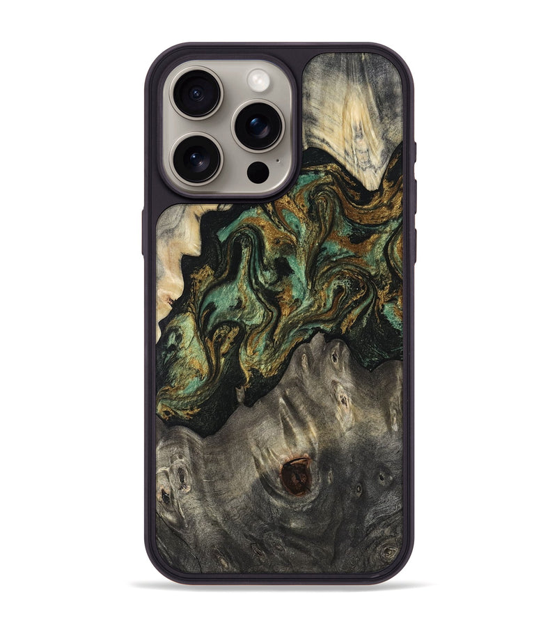 iPhone 15 Pro Max Wood Phone Case - Rowen (Green, 817658)