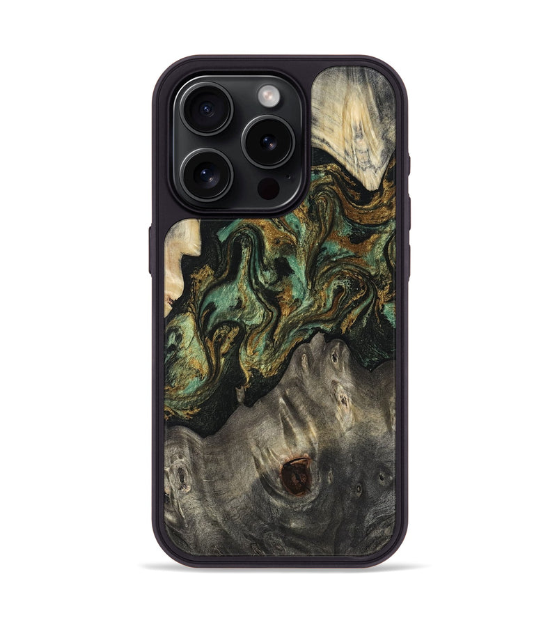 iPhone 15 Pro Wood Phone Case - Rowen (Green, 817658)