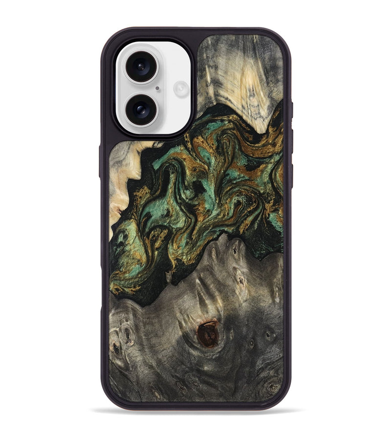 iPhone 16 Plus Wood Phone Case - Rowen (Green, 817658)