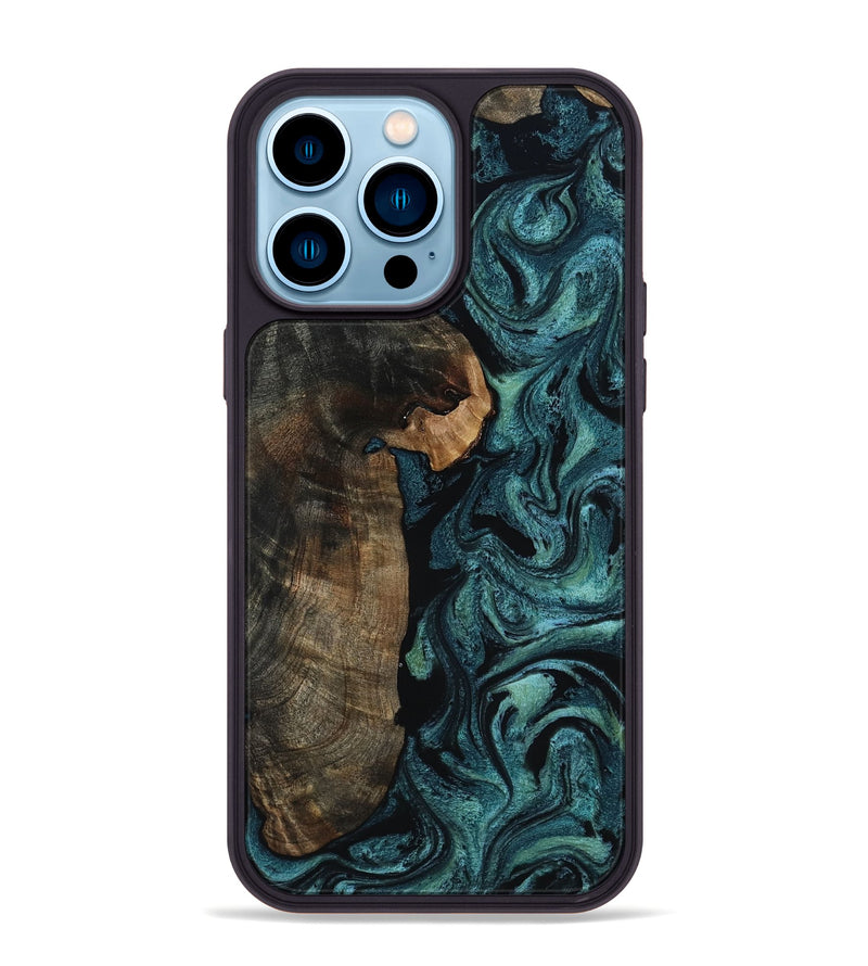 iPhone 14 Pro Max Wood Phone Case - Kristen (Green, 817659)