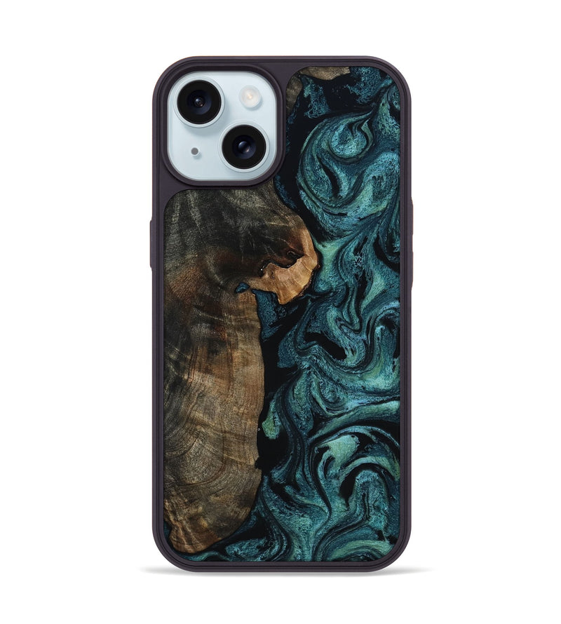 iPhone 15 Wood Phone Case - Kristen (Green, 817659)
