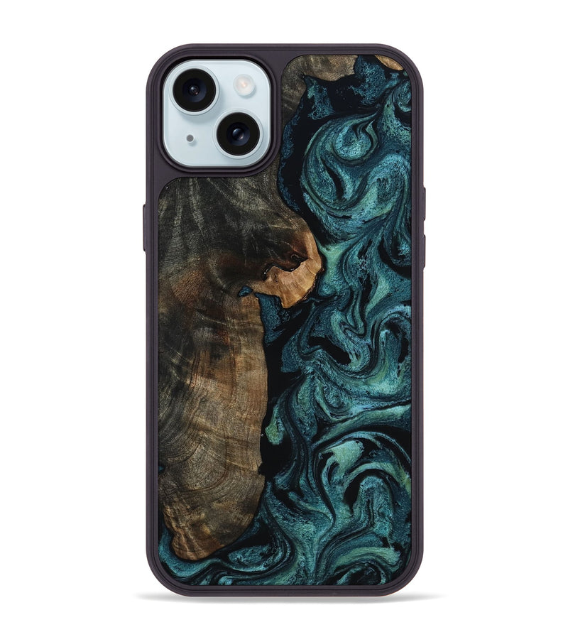 iPhone 15 Plus Wood Phone Case - Kristen (Green, 817659)