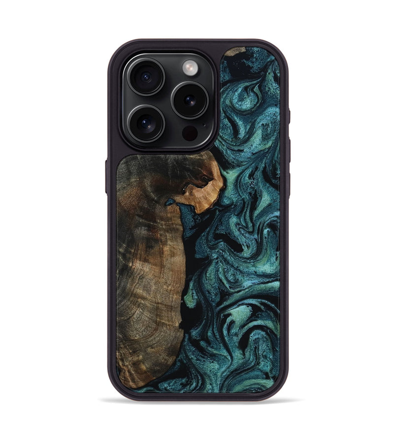iPhone 15 Pro Wood Phone Case - Kristen (Green, 817659)