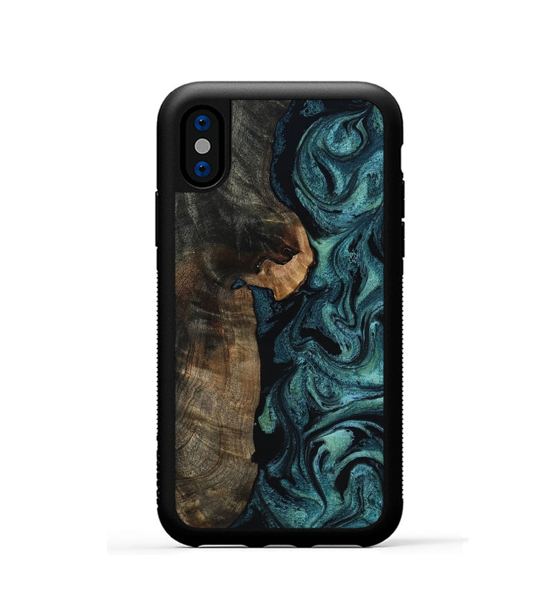 iPhone Xs Wood Phone Case - Kristen (Green, 817659)