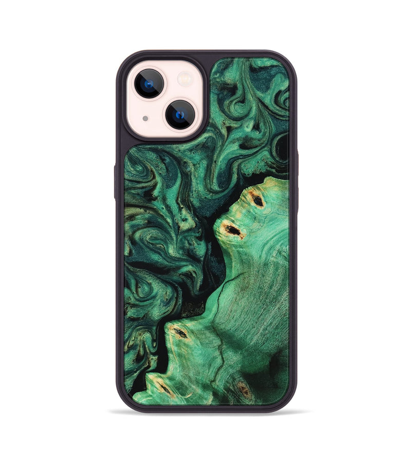 iPhone 14 Wood Phone Case - Magnus (Green, 817660)