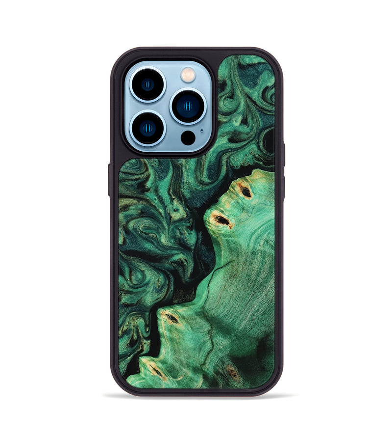 iPhone 14 Pro Wood Phone Case - Magnus (Green, 817660)