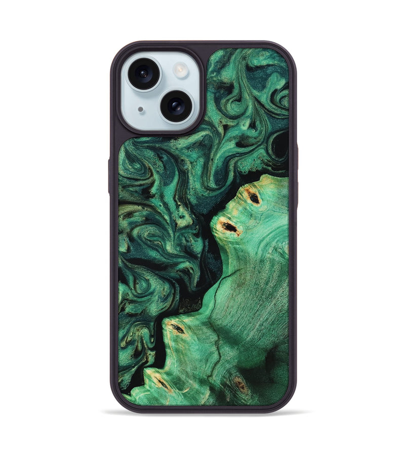 iPhone 15 Wood Phone Case - Magnus (Green, 817660)
