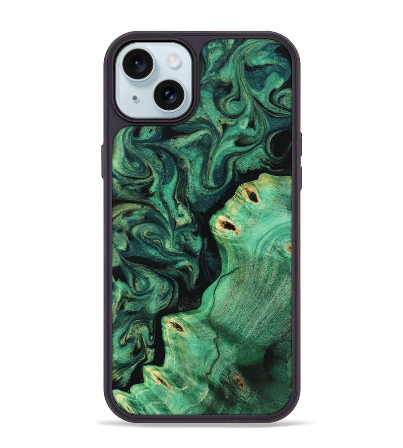 iPhone 15 Plus Wood Phone Case - Magnus (Green, 817660)