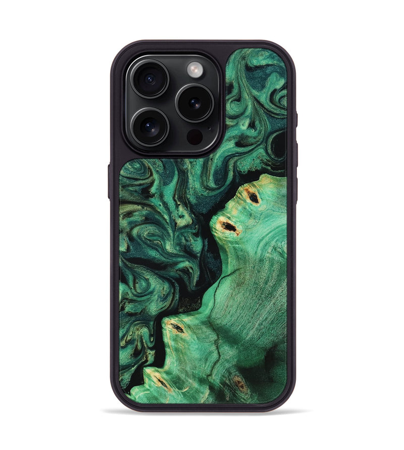 iPhone 15 Pro Wood Phone Case - Magnus (Green, 817660)