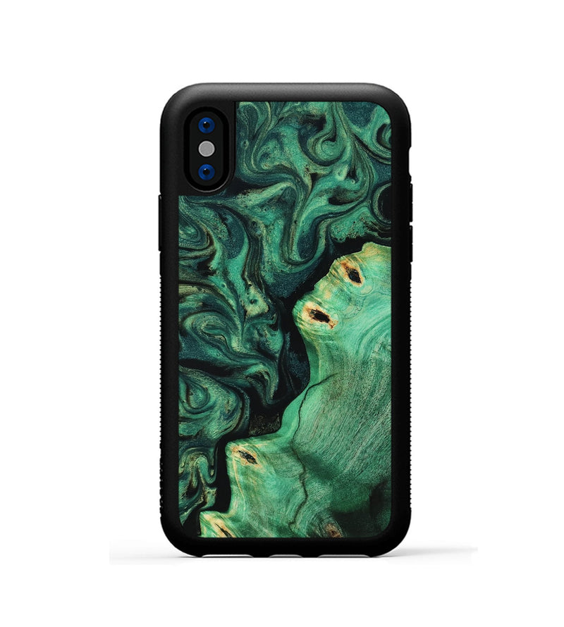 iPhone Xs Wood Phone Case - Magnus (Green, 817660)