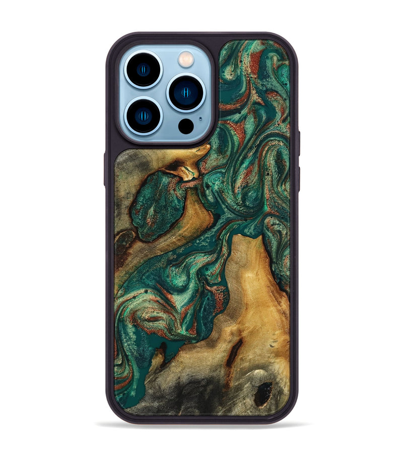 iPhone 14 Pro Max Wood Phone Case - Jill (Green, 817661)