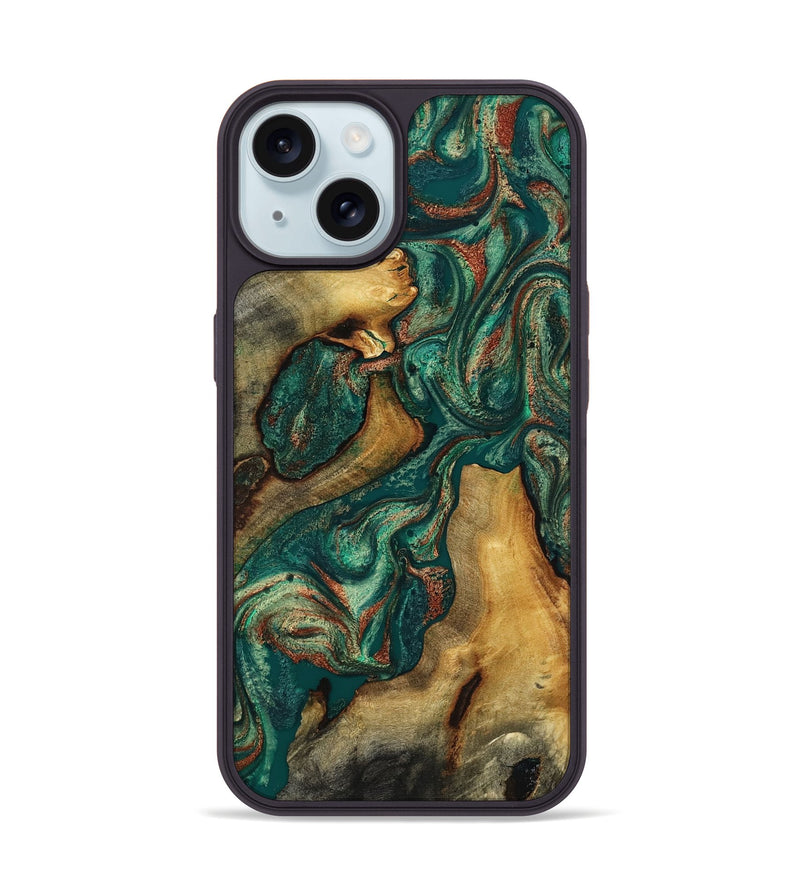 iPhone 15 Wood Phone Case - Jill (Green, 817661)