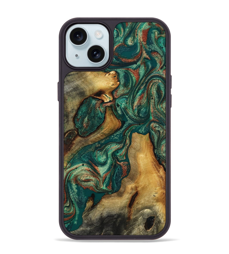 iPhone 15 Plus Wood Phone Case - Jill (Green, 817661)