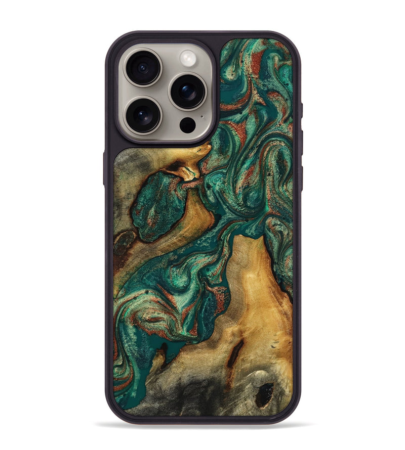 iPhone 15 Pro Max Wood Phone Case - Jill (Green, 817661)