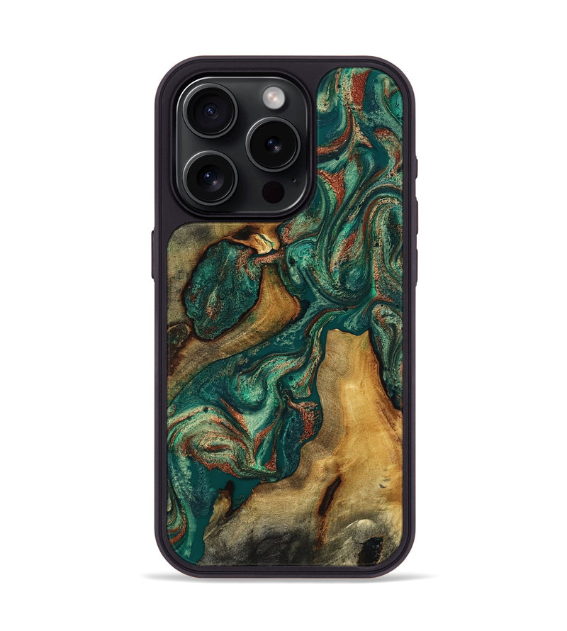 iPhone 15 Pro Wood Phone Case - Jill (Green, 817661)