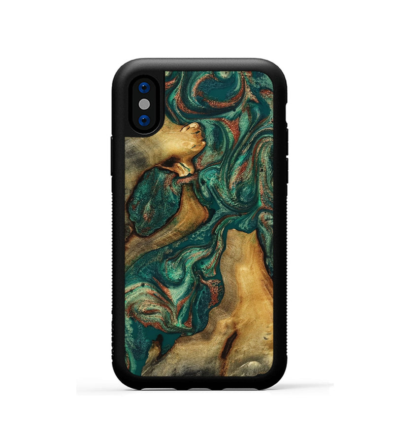 iPhone Xs Wood Phone Case - Jill (Green, 817661)