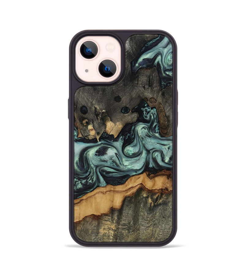 iPhone 14 Wood Phone Case - Zaiden (Green, 817662)