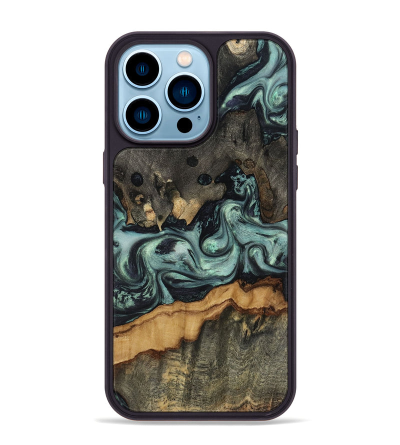 iPhone 14 Pro Max Wood Phone Case - Zaiden (Green, 817662)