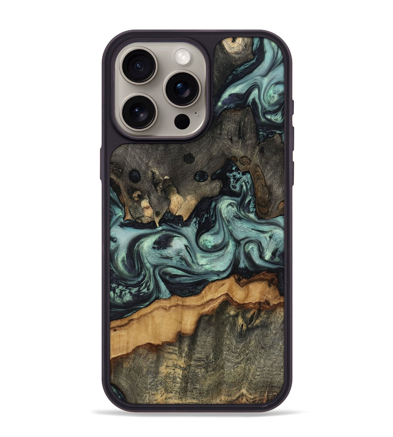 iPhone 15 Pro Max Wood Phone Case - Zaiden (Green, 817662)