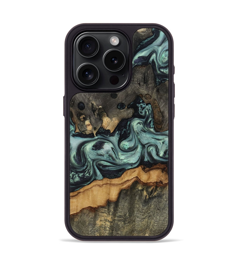 iPhone 15 Pro Wood Phone Case - Zaiden (Green, 817662)