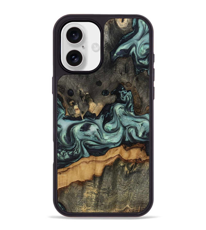 iPhone 16 Plus Wood Phone Case - Zaiden (Green, 817662)
