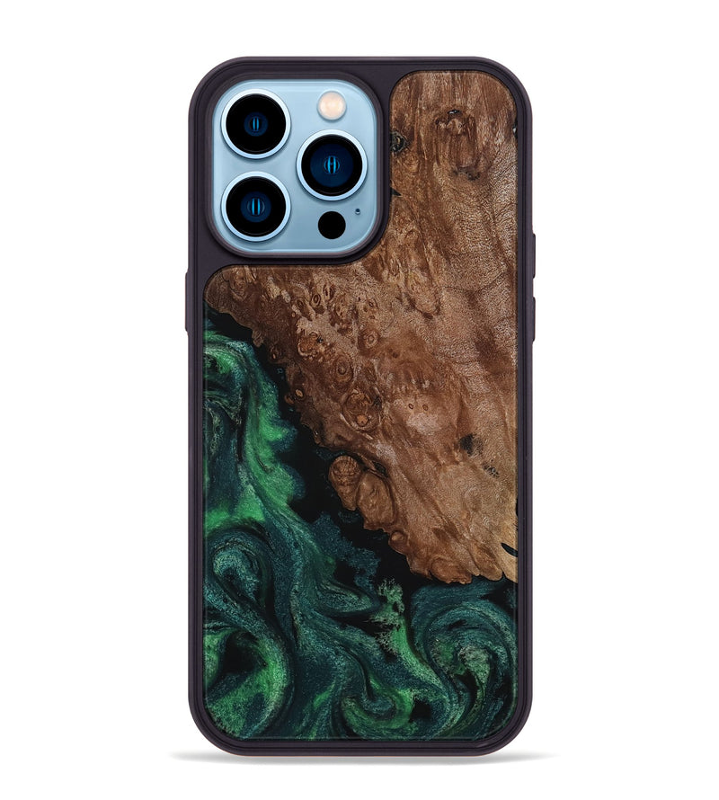 iPhone 14 Pro Max Wood Phone Case - Jolie (Green, 817663)