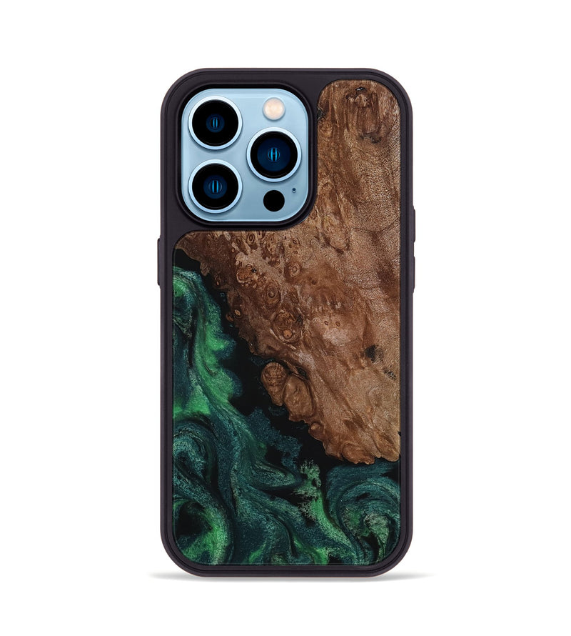 iPhone 14 Pro Wood Phone Case - Jolie (Green, 817663)