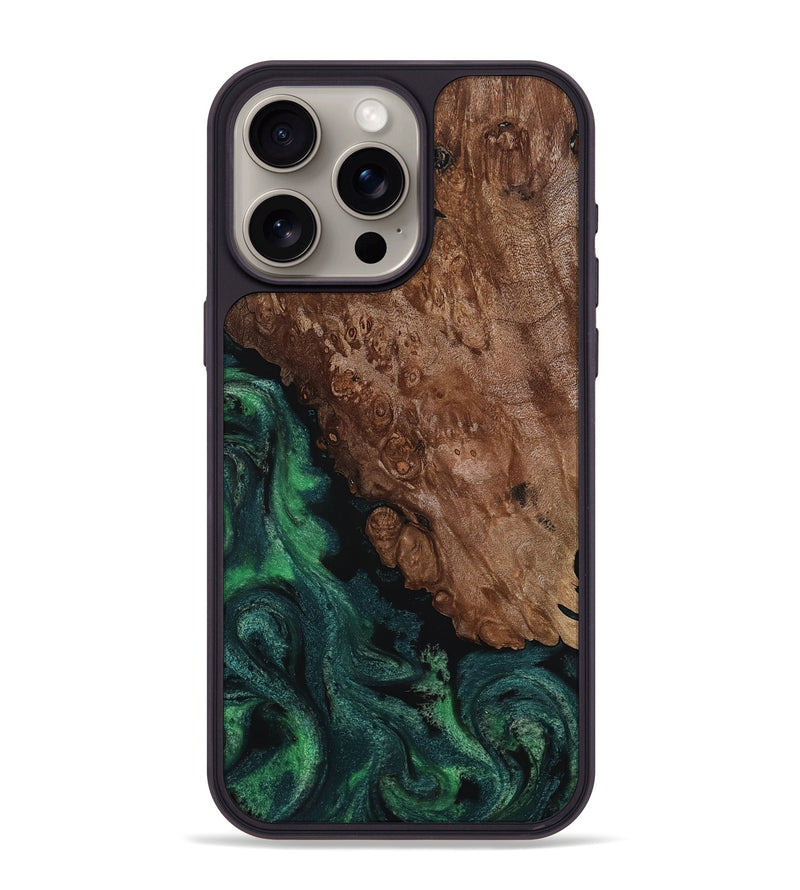 iPhone 15 Pro Max Wood Phone Case - Jolie (Green, 817663)
