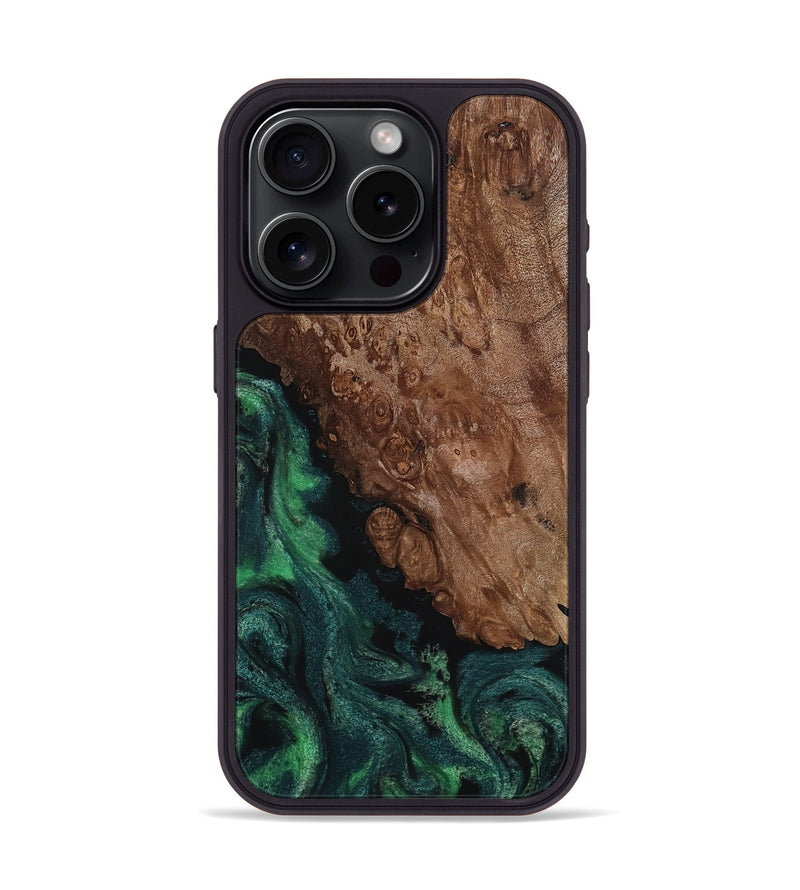 iPhone 15 Pro Wood Phone Case - Jolie (Green, 817663)