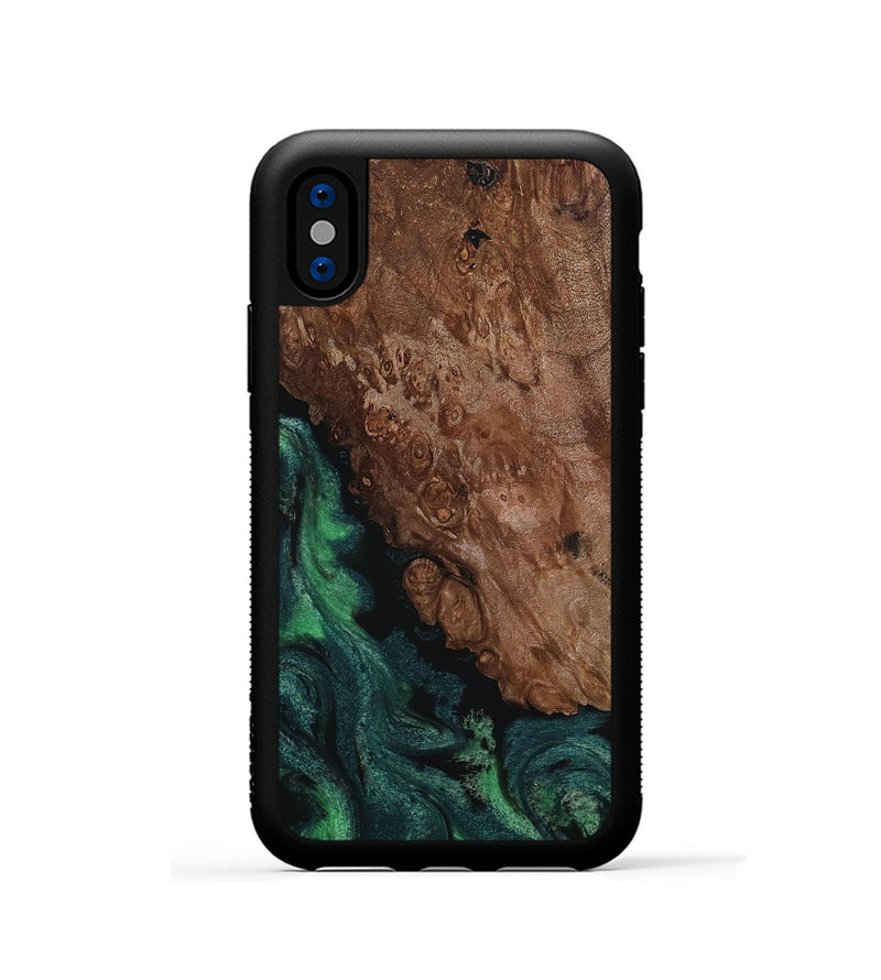 iPhone Xs Wood Phone Case - Jolie (Green, 817663)