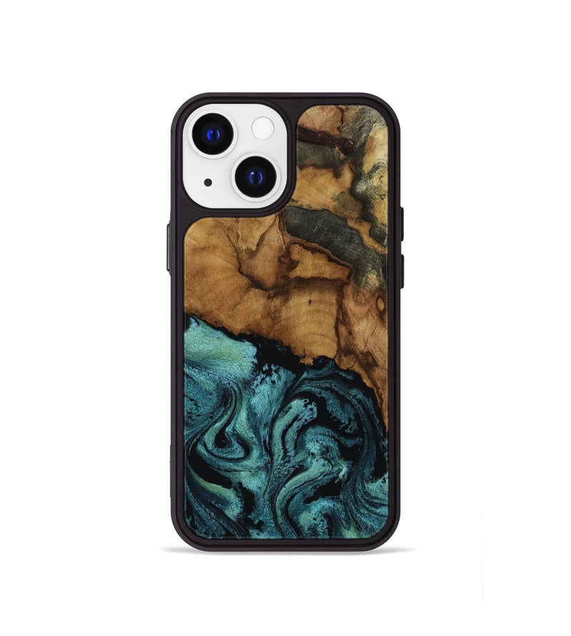 iPhone 13 mini Wood Phone Case - Lulu (Green, 817664)