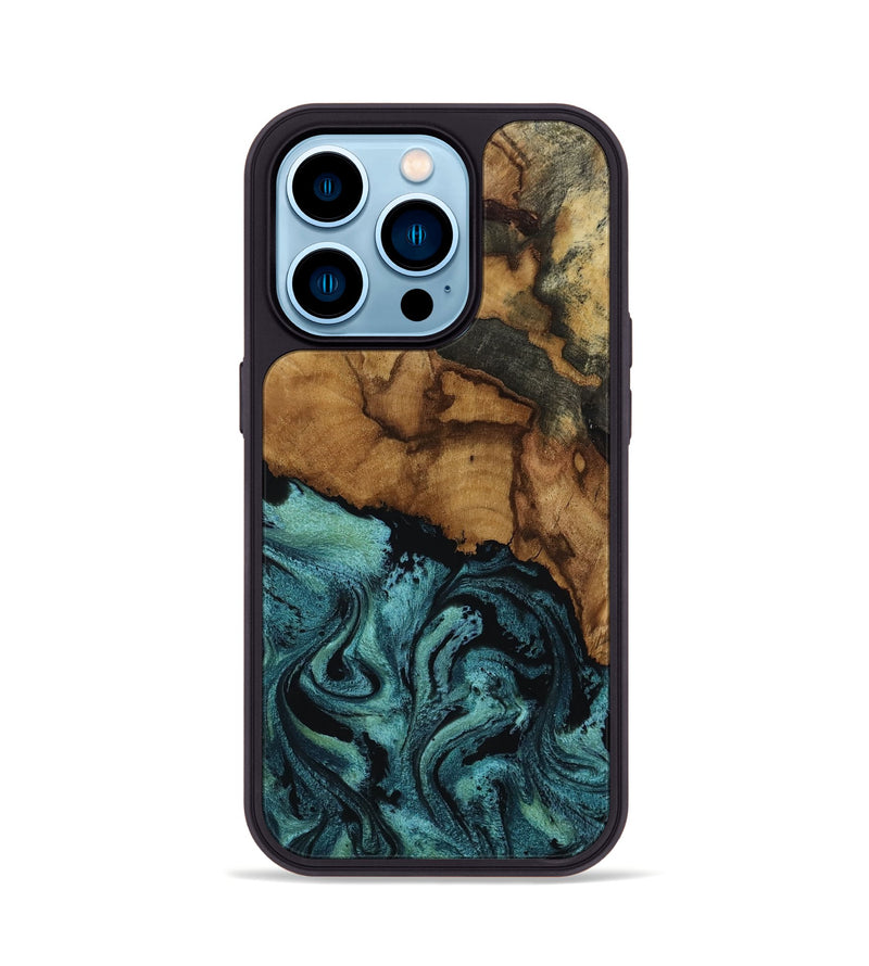 iPhone 14 Pro Wood Phone Case - Lulu (Green, 817664)