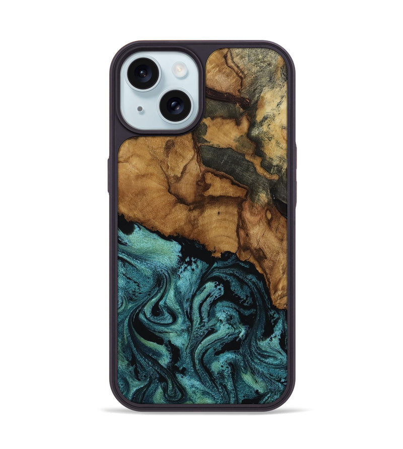 iPhone 15 Wood Phone Case - Lulu (Green, 817664)