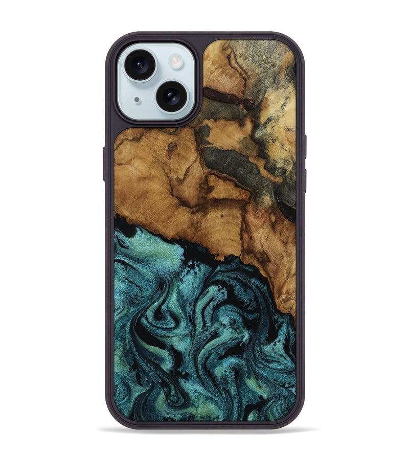 iPhone 15 Plus Wood Phone Case - Lulu (Green, 817664)